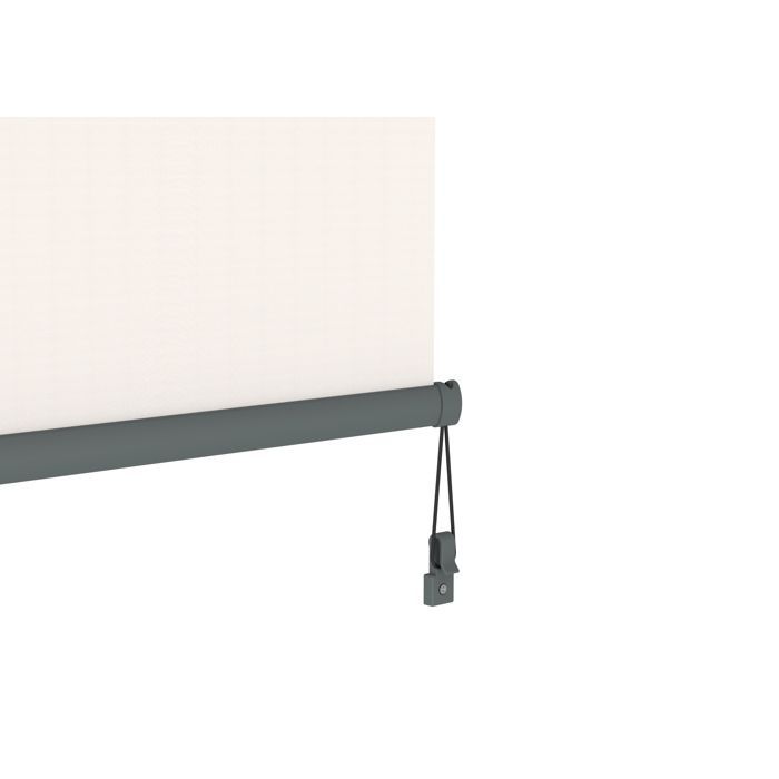 Retractable vertical awning with cassette and crank – 1.4 x 2.5 m – Beige fabric, grey frame – Patio sun protection