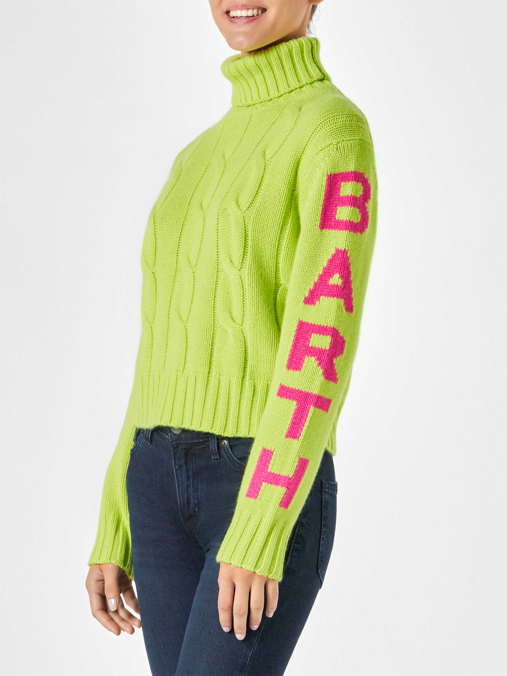 Damestrui met col, fluorescerend geel