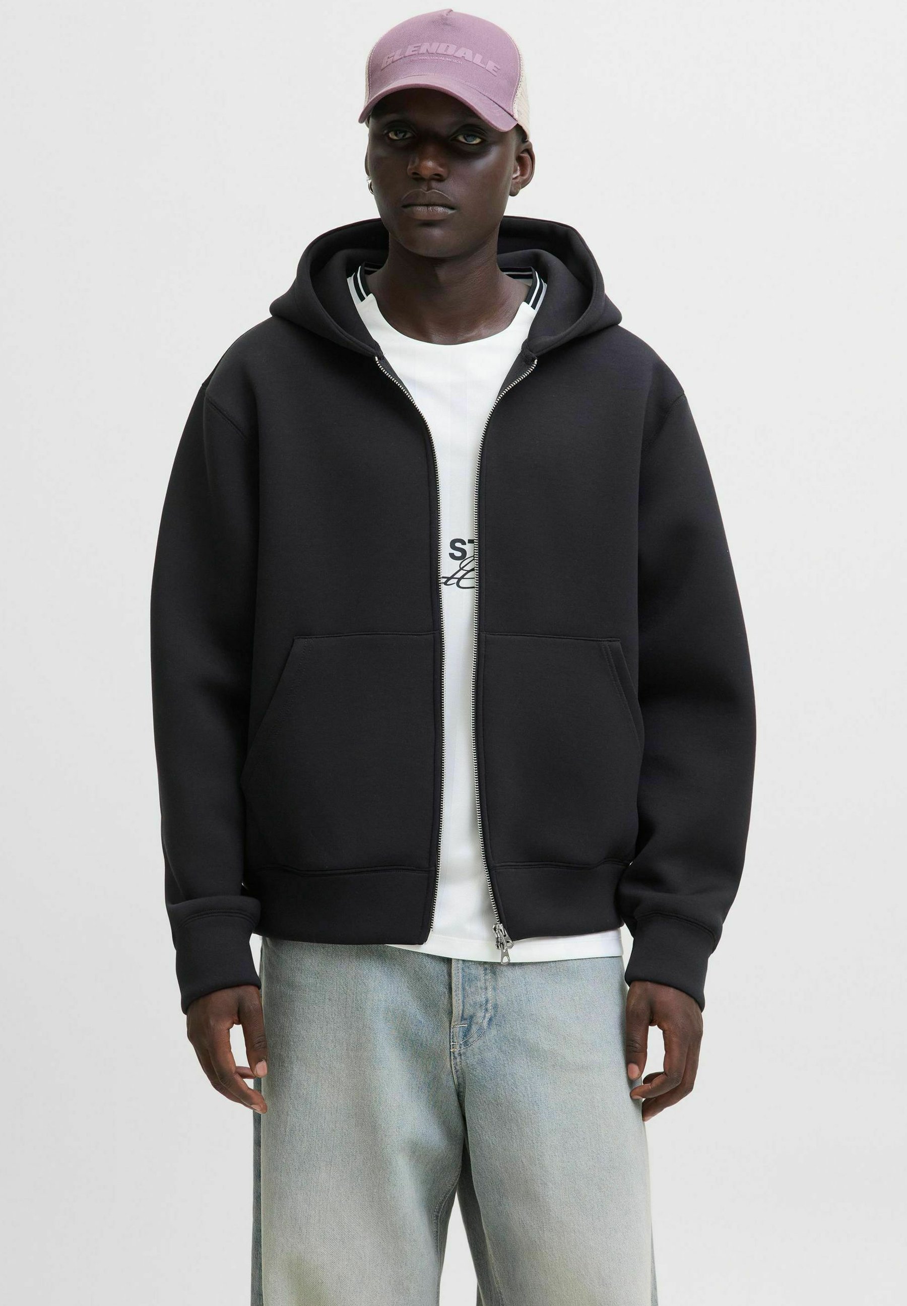 Jack & Jones LOOSE FIT - Sweatshirt met rits - zwart