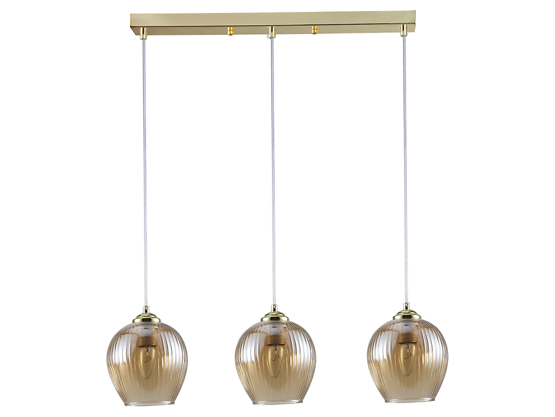 Lampa wisząća Hansen 3-punktowa stalowa złota