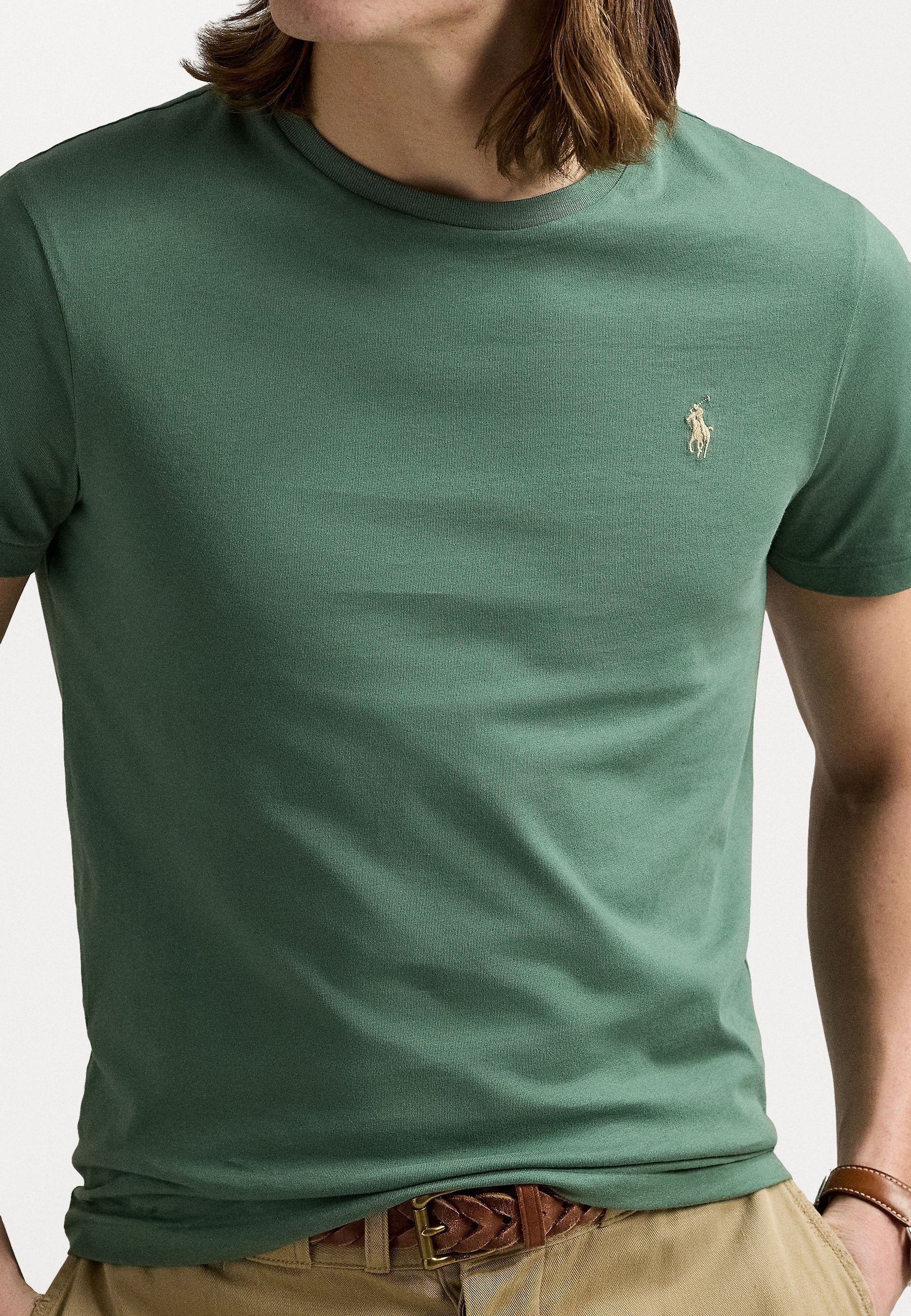 CUSTOM SLIM FIT JERSEY CREWNECK T-SHIRT - T-paita - light greenPolo Ralph Lauren