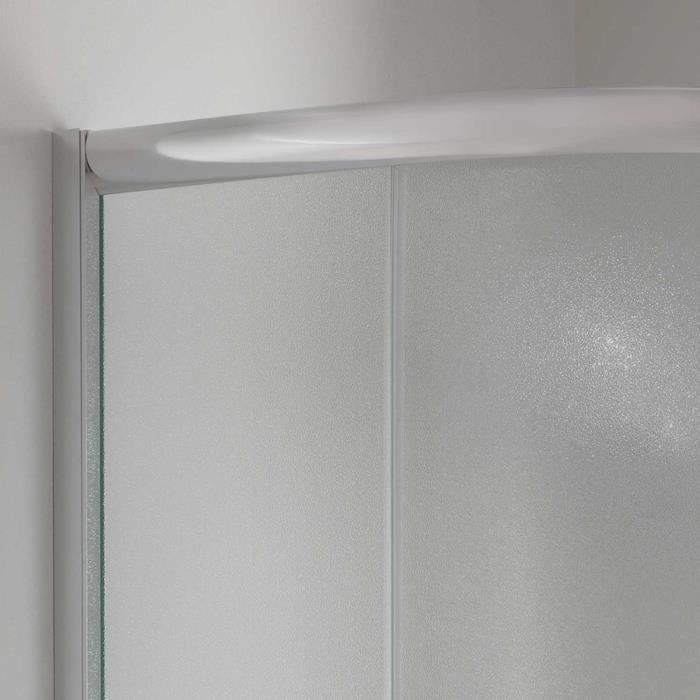 Mampara de ducha semicircular 90x90 H185 Opaca 6mm - IDRALITE - Alabama - Reversible - Aluminio - Gris