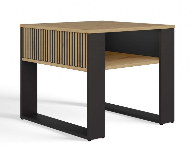 Stolik kawowy Modern Mini 2P slim dąb artisan czerń lamele