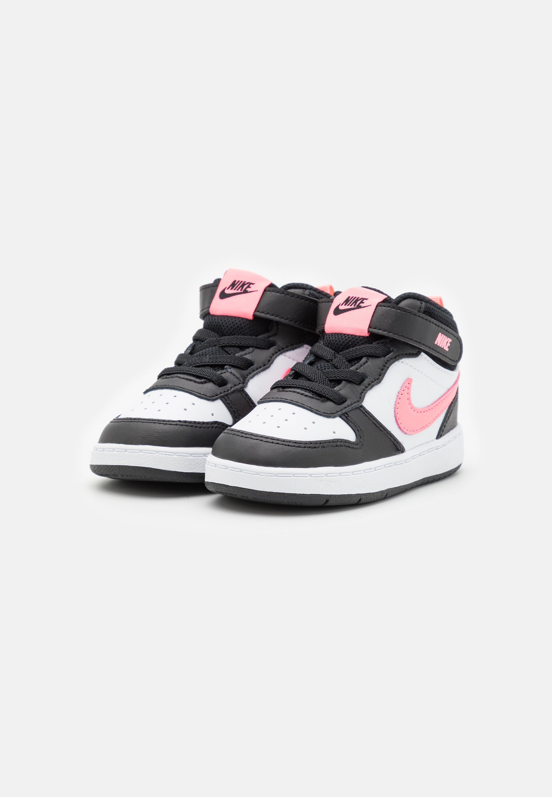 Nike Sportswear COURT BOROUGH MID 2 - Hoge sneakers - zwart/sunset pulse/wit