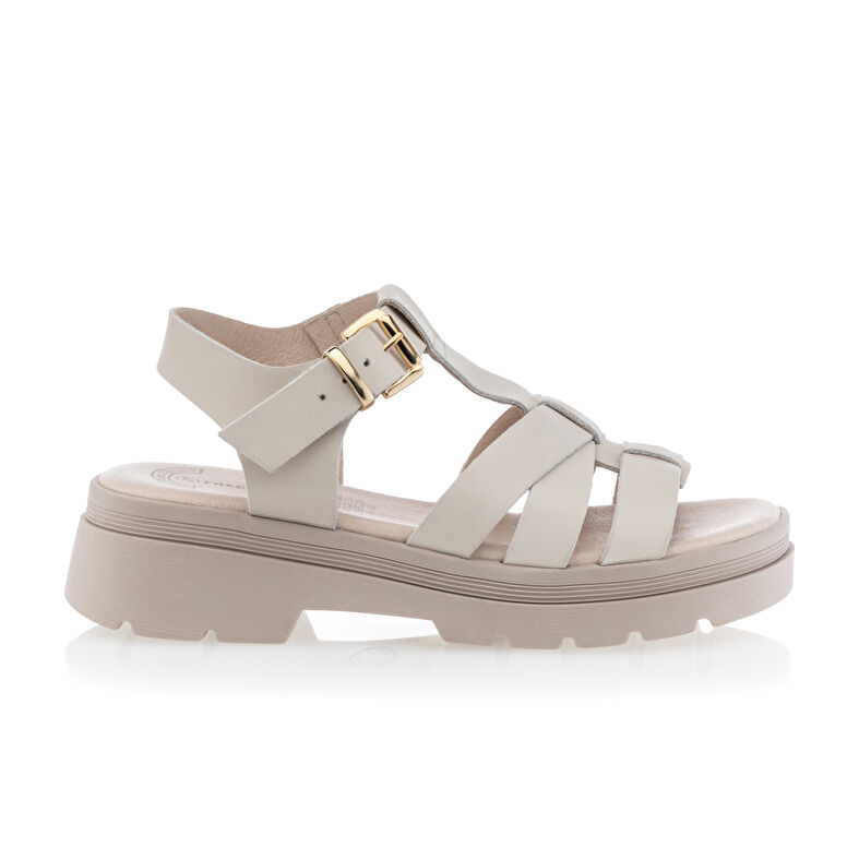 Beige sandaler / åben tå sko til kvinder