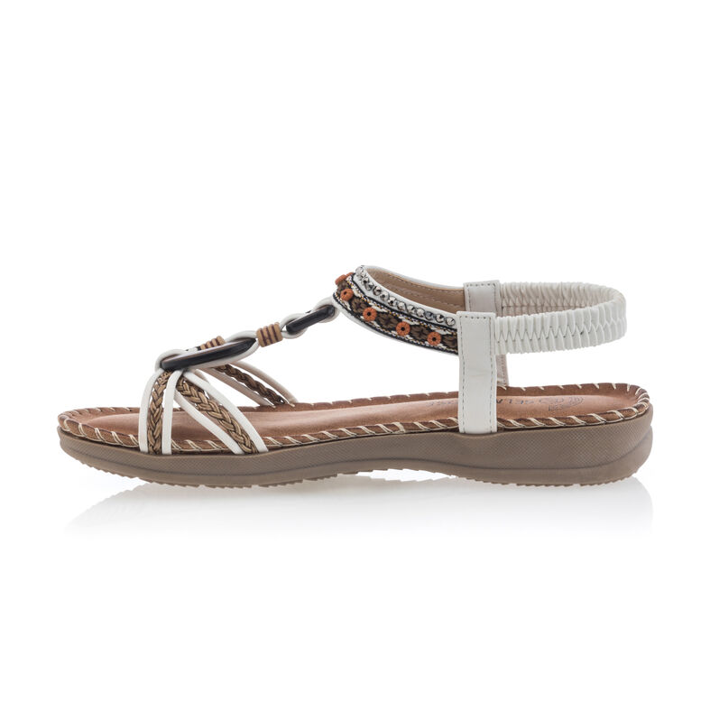 Weiße Damensandalen / Zehenfreie Schuhe