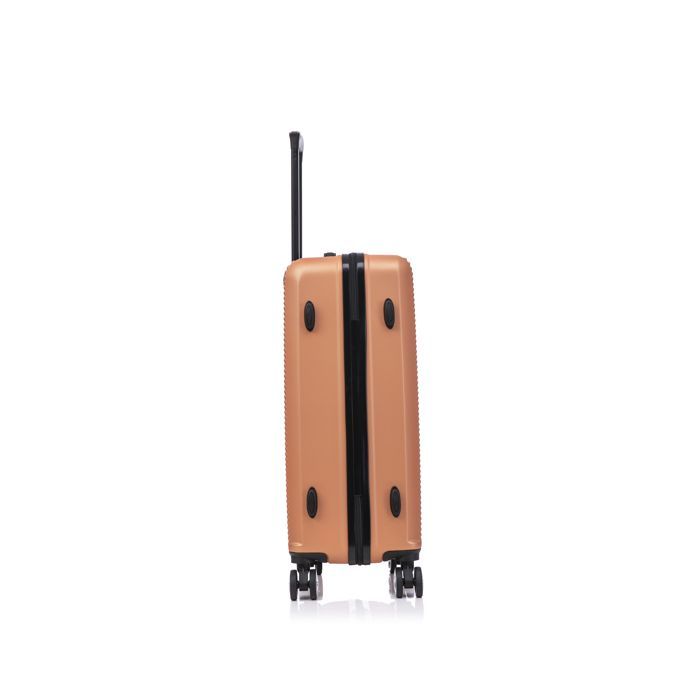 Valigia da cabina 55x35x25cm con beauty case | Valigia da weekend CELIMS | ABS | Lucchetto | 4 ruote a 360° | Corallo