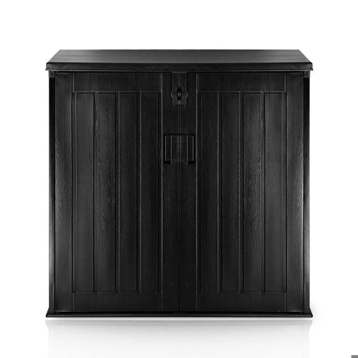 Plonos Garden Storage Box - 116x112.5x71 cm - 775 L - Black - Weatherproof - Padlockable