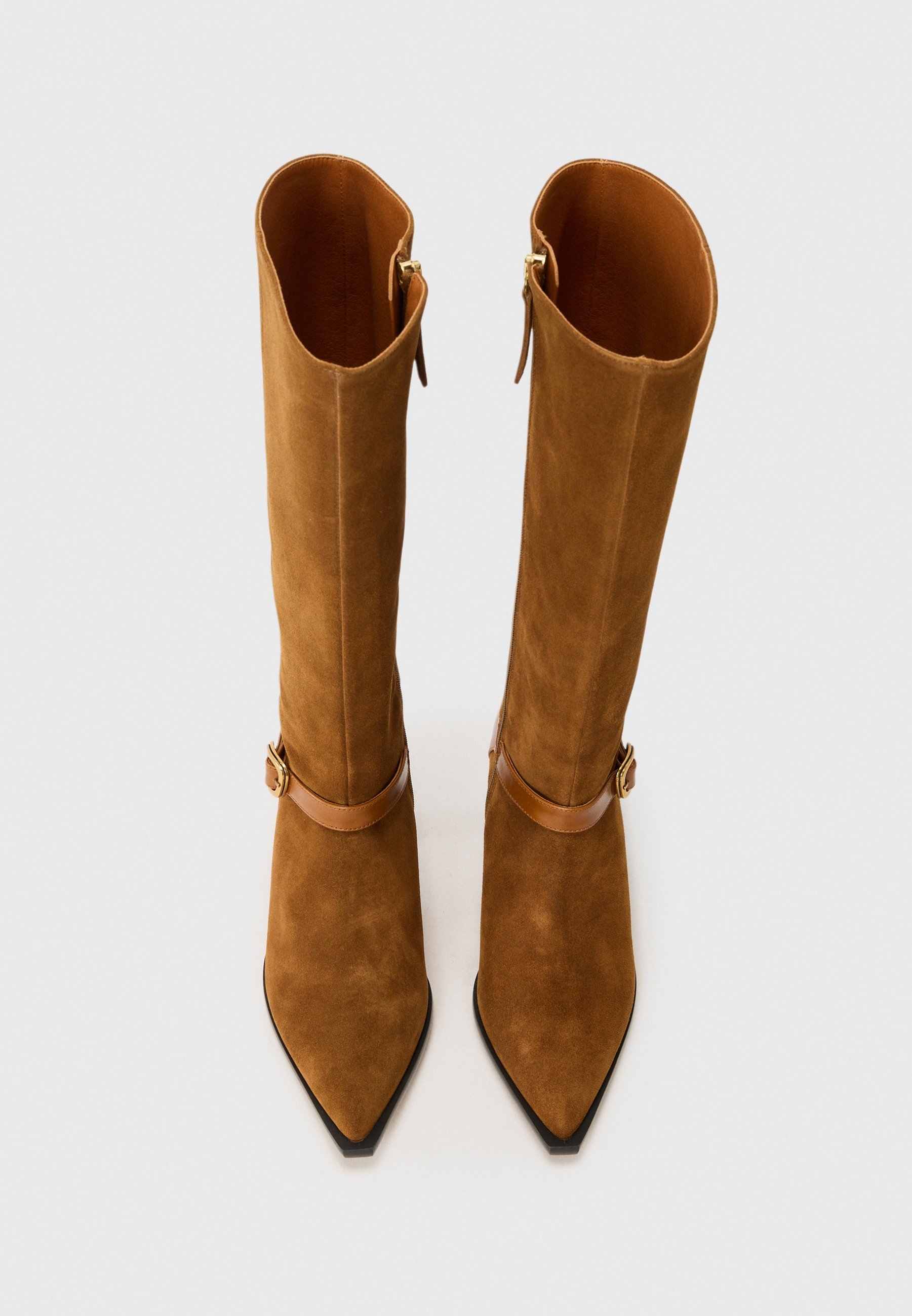 ÁNGEL ALARCÓN Stiefel mit hohem Absatz – Cognac