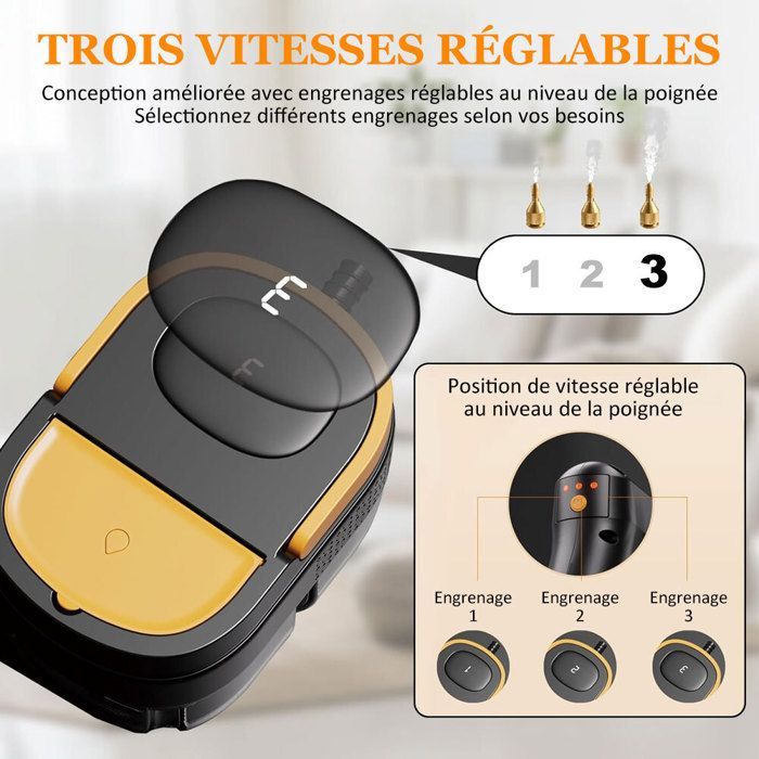 Limpiador a vapor portátil de 2500 W y 1600 ml - Tiempo de calentamiento de 15 s - Alta presión de 3,0 bar - Vaporizador portátil con 12 accesorios
