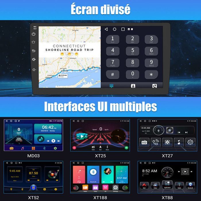 AWESAFE Autoradio Android 13 pour Peugeot 207 (2006-2015) 2Go+32Go 9'' Écran Tactile Carplay Android Auto GPS WiFi Bluetooth