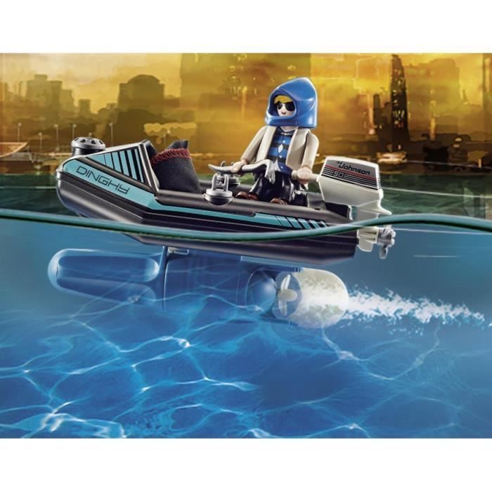 PLAYMOBIL - 70782 - Policial com jetpack e canoa