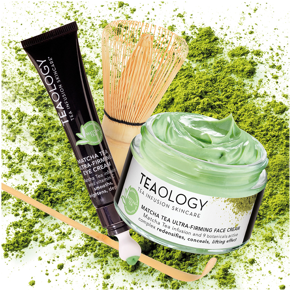 Teaology Straffungscreme auf Basis von hochreinem Matcha-Teeaufguss und einem Komplex aus 9 Pflanzen für Gesicht und Hals, 50 ml Matcha-Tee
