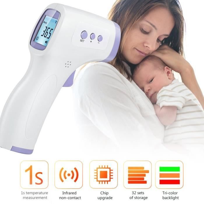 Pistolet température Professionnel Rapide thermometre frontal adulte enfant pro infrarouge thermometre