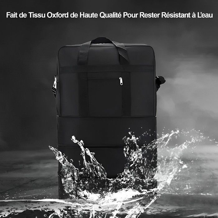 Bolsa de viaje con ruedas de 45L-95L, bolsa de lona plegable y expandible, bolsa deportiva para hombres y mujeres, color negro.