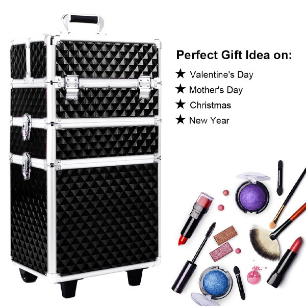 Estuche de maquillaje Livingandhome con estampado de diamantes