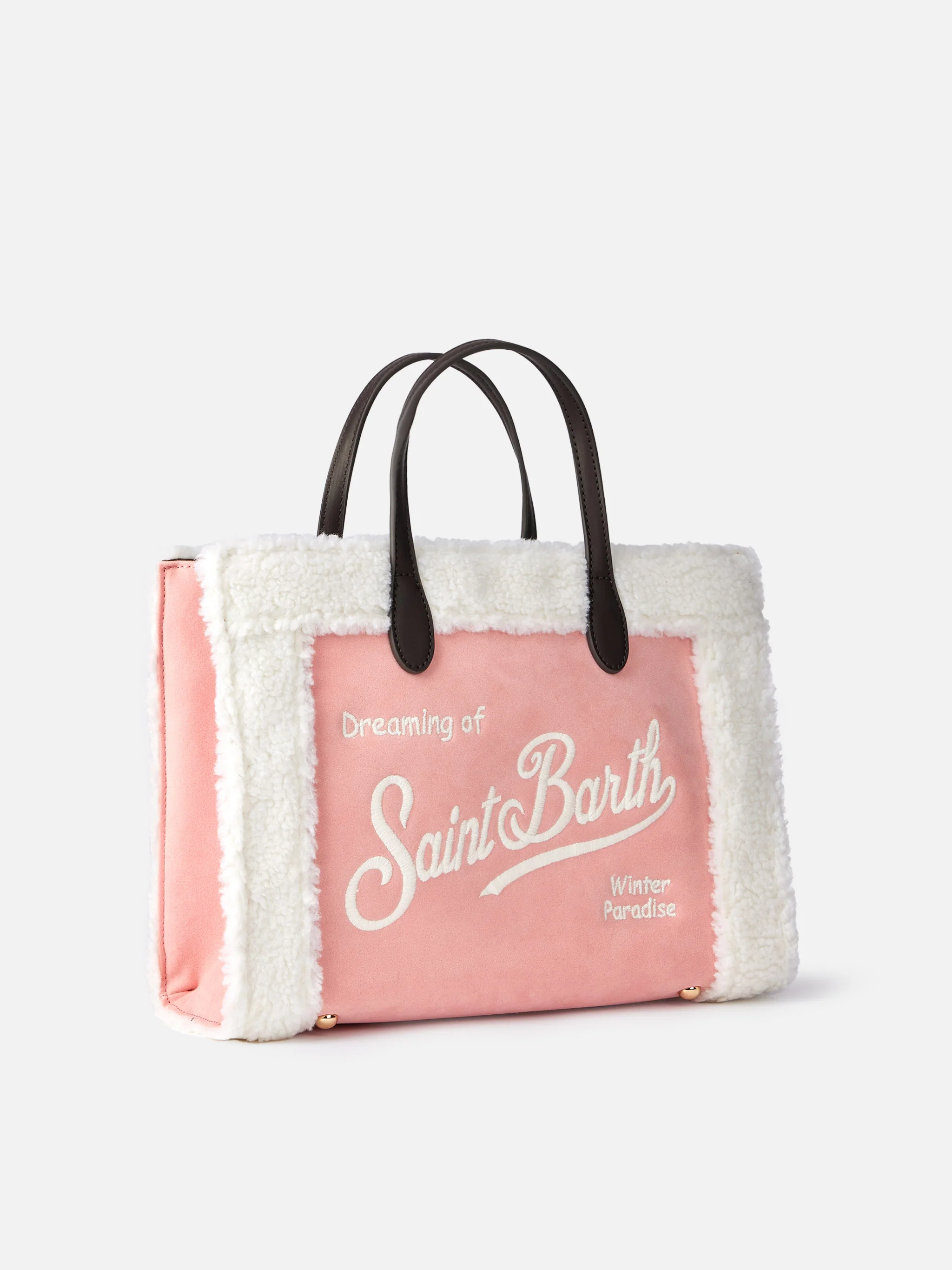 Roze Vivian-tas met sherpa-details