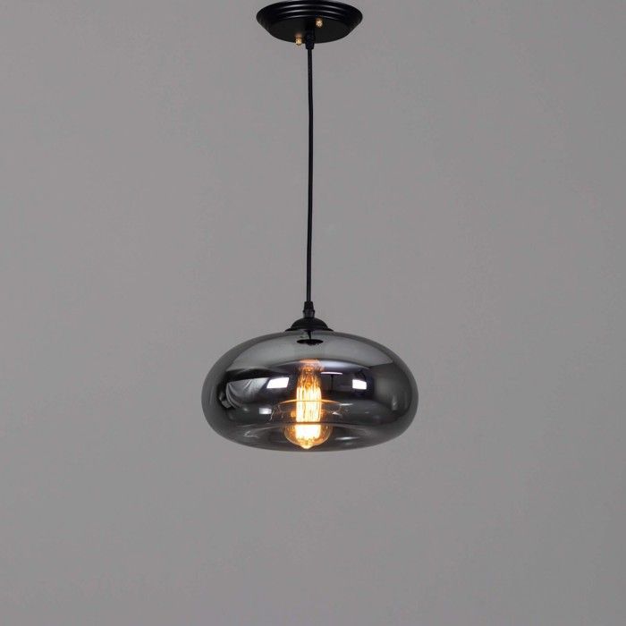 Suspension goutte d'eau verre fumé noire - Ellipse