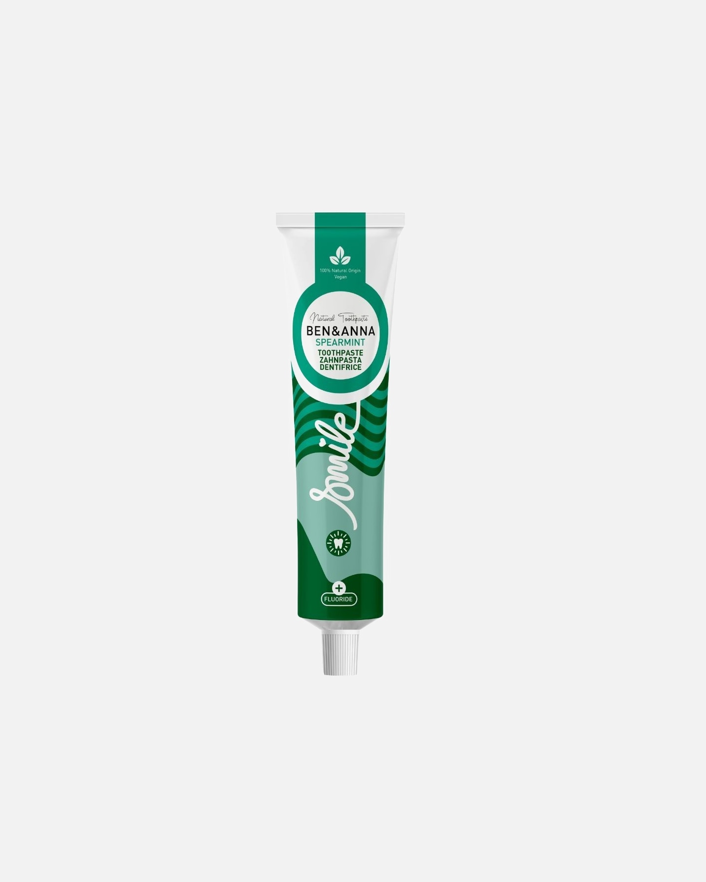Pasta de dientes infantil Ben & Anna Smile con flúor sabor menta verde - 75 ml
