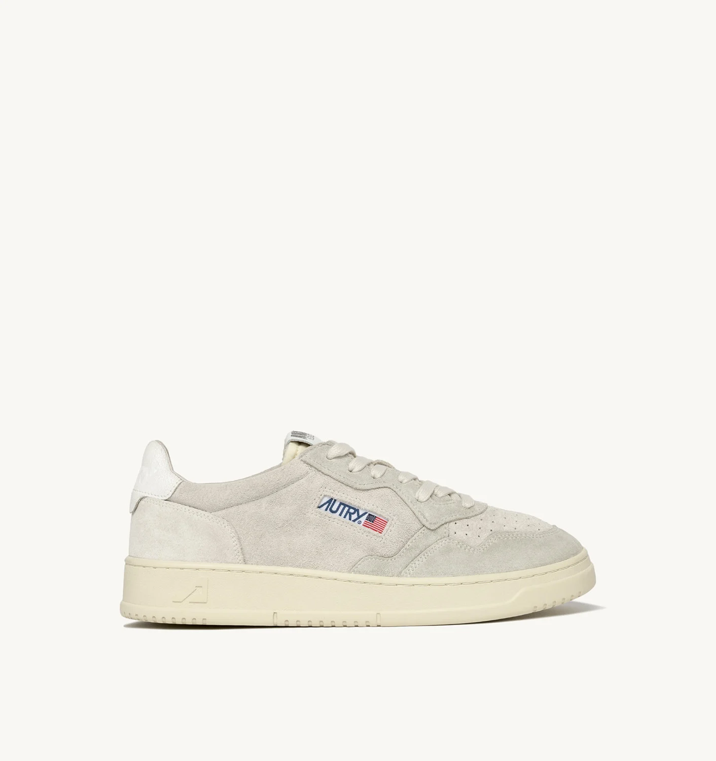 Adidași Medalist Low din piele întoarsă, culoare avorio