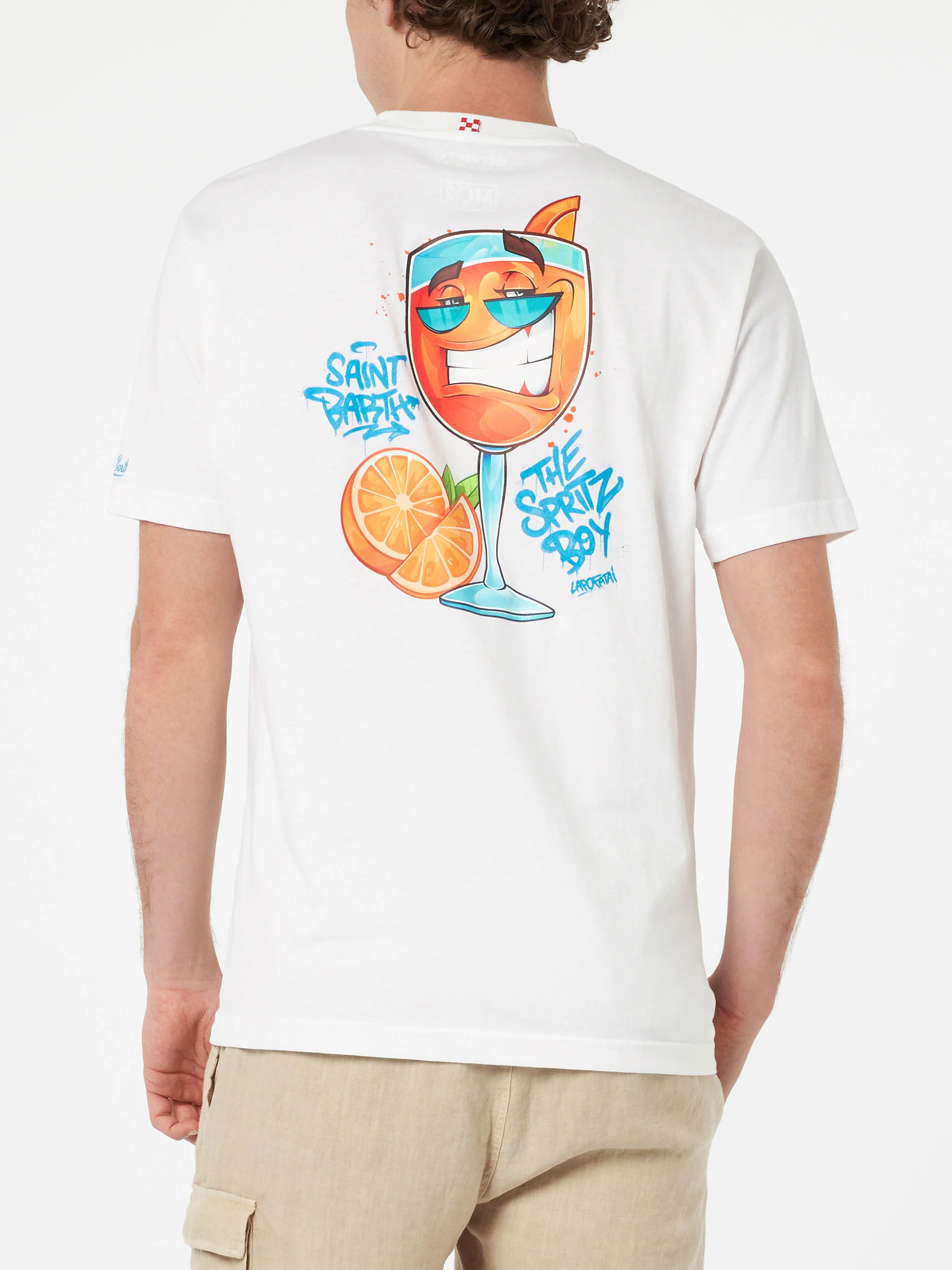 T-shirt da uomo in cotone con stampa piazzata Cryptopuppets Spritz dav