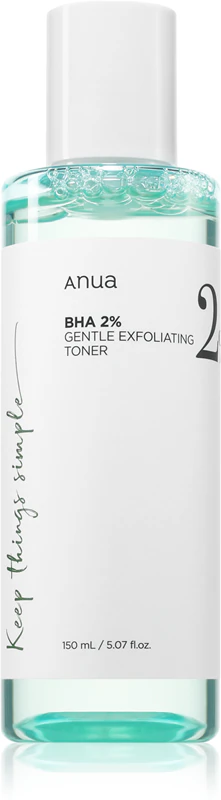 Tônico Esfoliante Suave Anua BHA 2% - tônico esfoliante suave para peles problemáticas