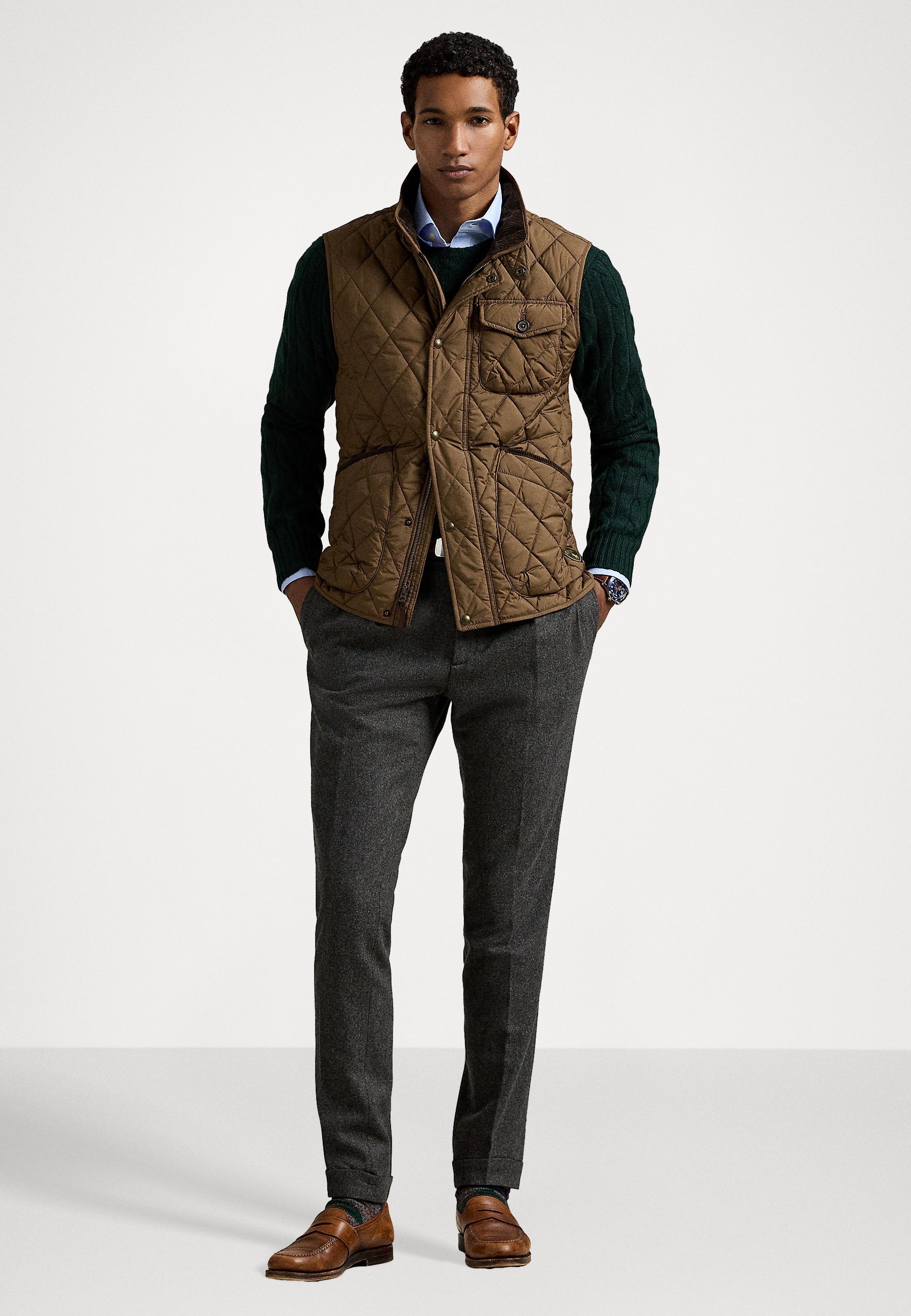 Polo Ralph Lauren THE BEATON QUILTED UTILITY GILET - Vesta - chestnut