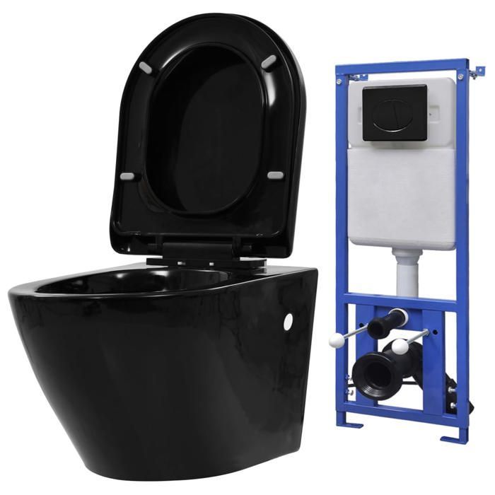 Inodoro suspendido vidaXL con cisterna oculta, para baño, hogar, vestidor, ahorro de agua, patas ajustables, 3054478