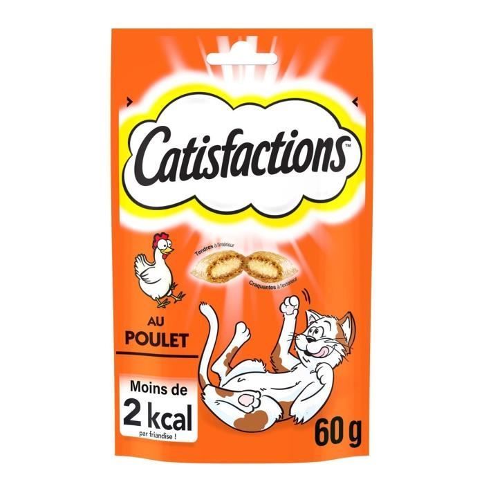 CATISFACTIONS Snack al pollo per gatti e gattini, confezione da 60 g