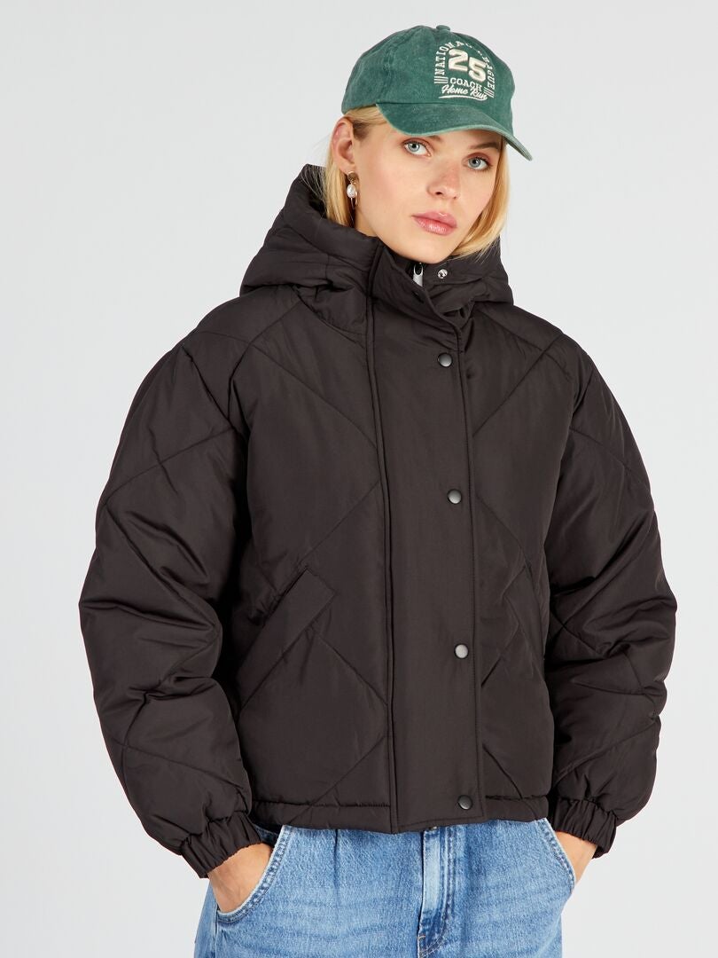 Chaqueta corta acolchada de plumón 'JDY' - Negra