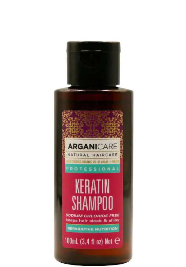 Arganicare Keratin Szampon do włosów, Travel size 100 ml