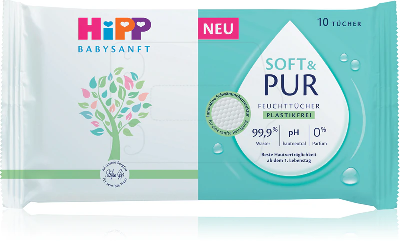 Vlhčené čisticí ubrousky Hipp Soft & Pur pro miminka od narození