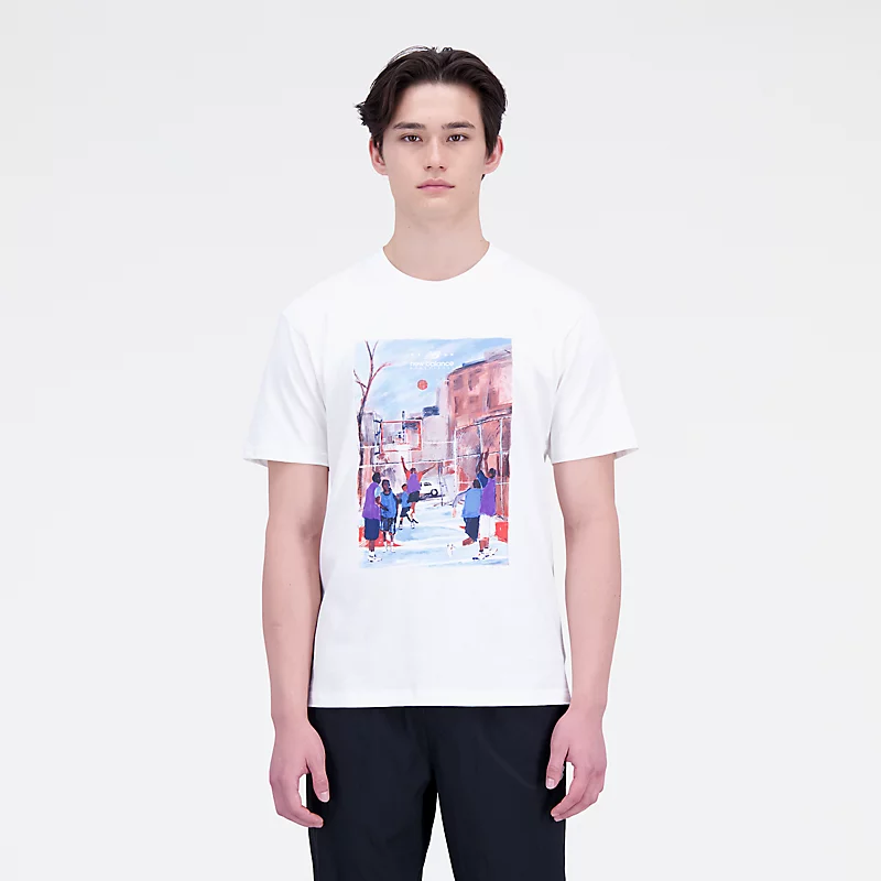 Ανδρικό T-Shirt με Γραφικά Βαμβακερά Ζέρσεϊ με Κοντομάνικο Hoops - SEA SALT