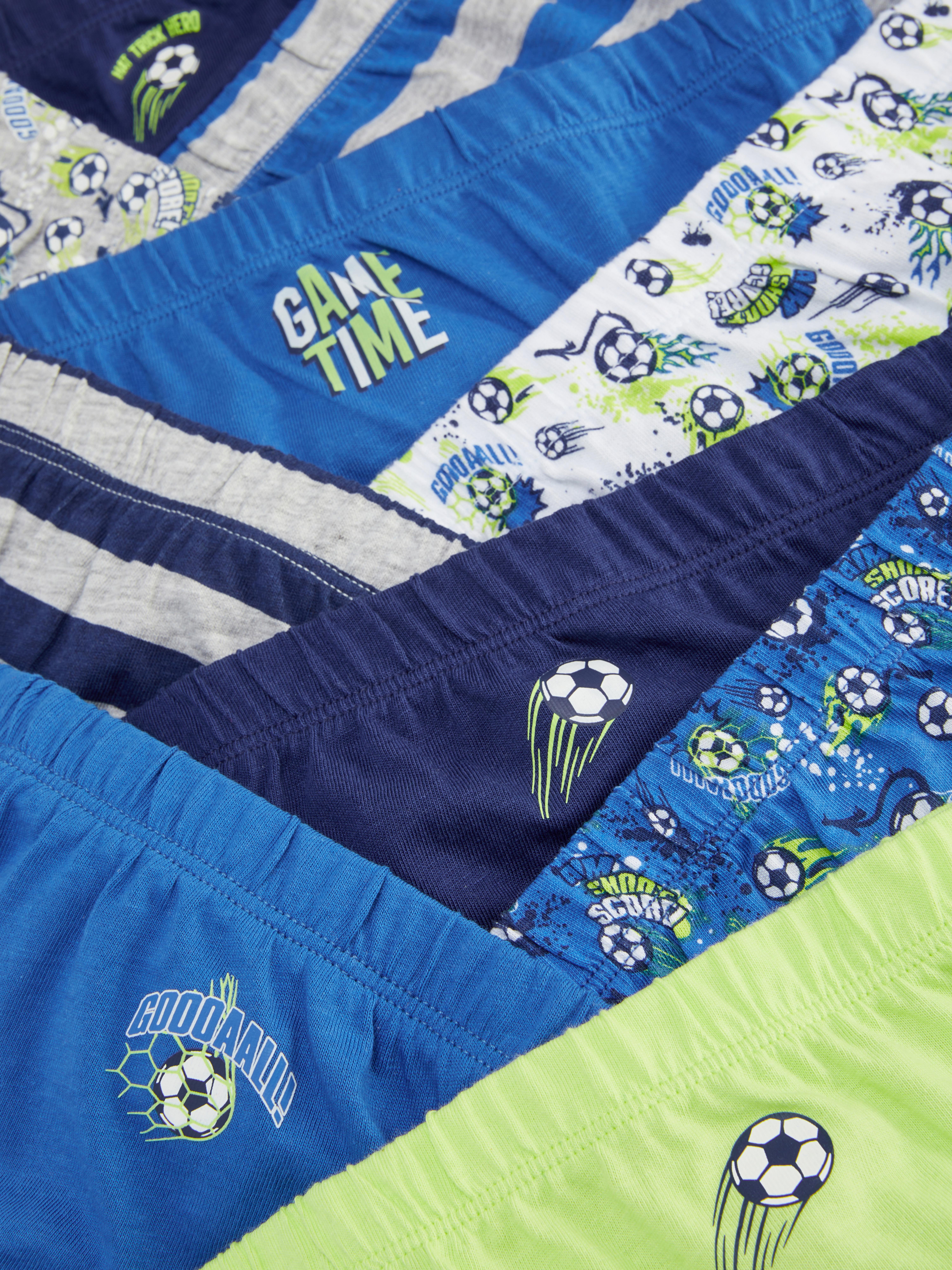 Voetbalslips met print, set van 10 Multipack sportieve slips voor de ondergoedlade van je kleine voetbalfan
