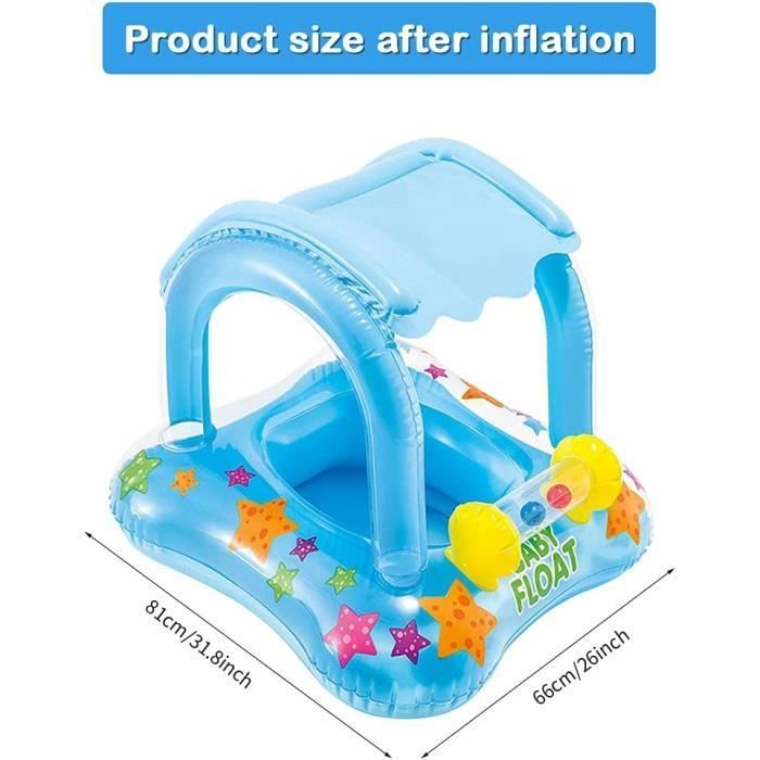 Anello da bagno per neonati, seggiolino da piscina, anello da bagno gonfiabile, anello da bagno con copertura gonfiabile (blu)