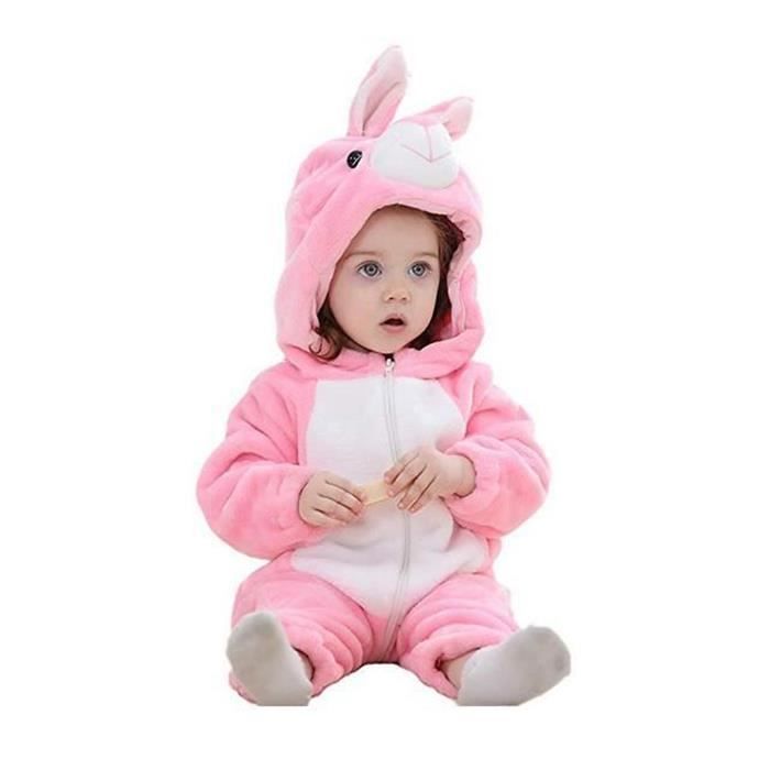 FUNMOON Garçon Bébé Pyjama Animal Enfant Hiver Chaud Déguisements Noël Fêtê - Rose