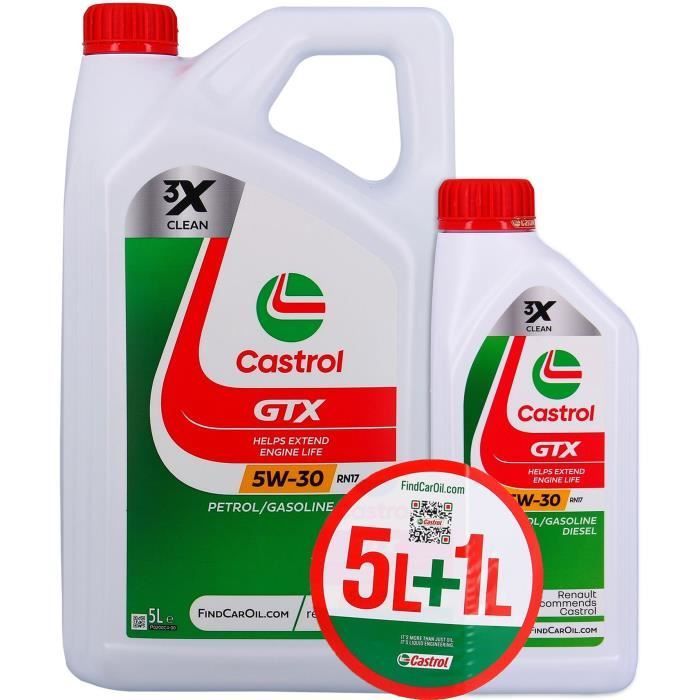 Aceite de motor - CASTROL GTX - 5W-30 RN17 - 5L+1L - Oferta especial