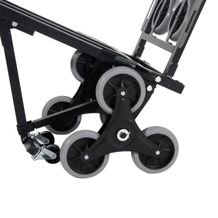 SogesHome Chariot de Transport en Métal-Charge max. 150 KG-Diable Pliable, Diable de Manutention-avec 6 Roues-Noir