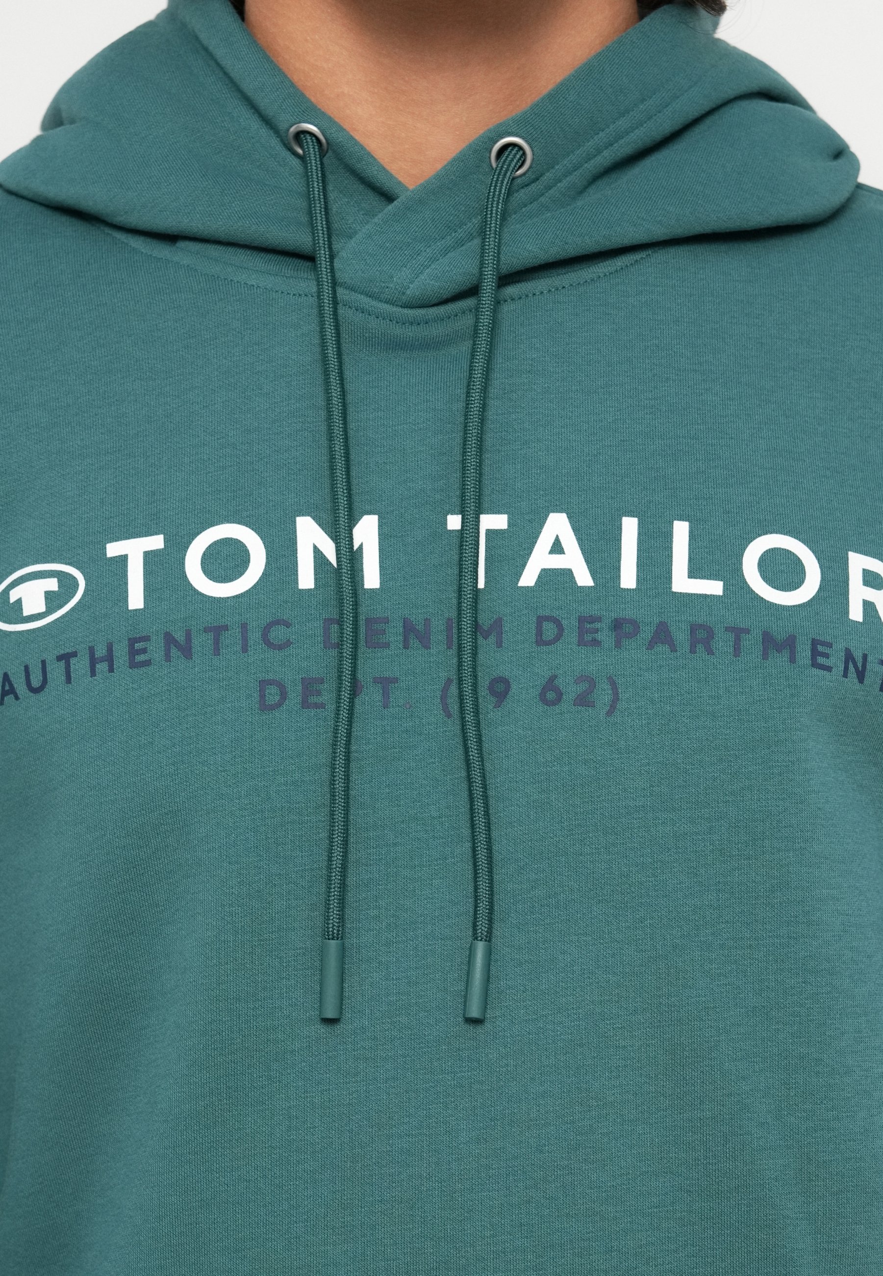 Sweat à capuche imprimé Tom Tailor - Vert jaspe