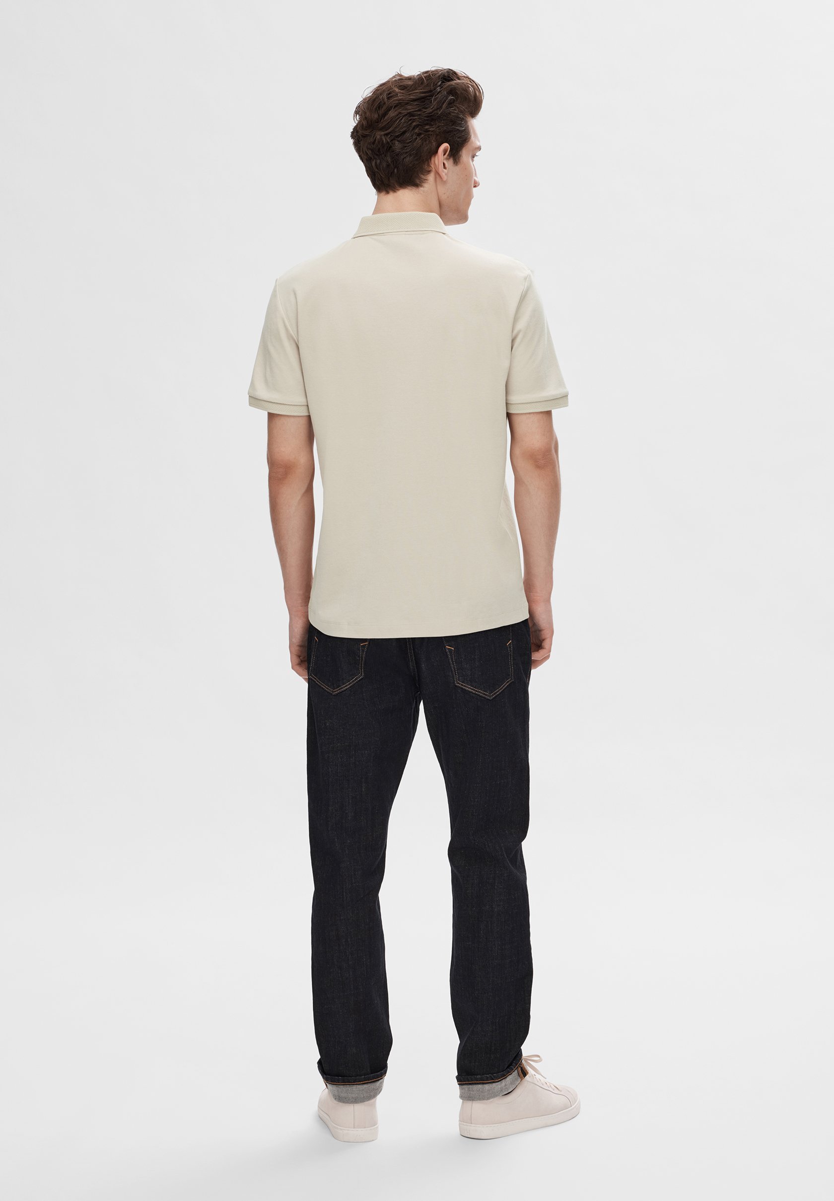 Selected Homme SLHFAVE ZIP - Polo - color avena