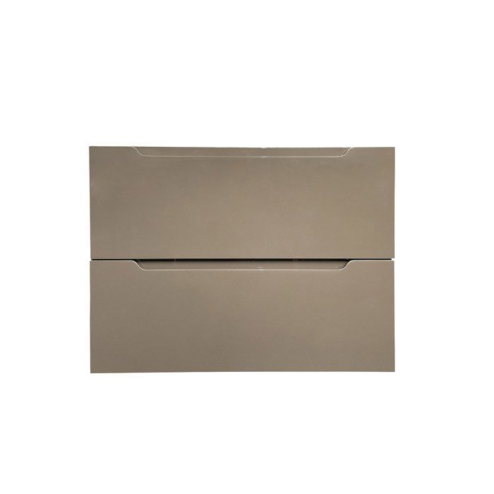 Wall-hung single sink vanity unit with column - Taupe - 80 cm - STEFANIE
