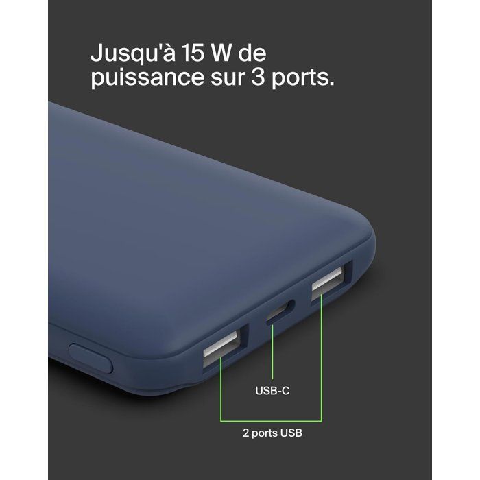 Batterie externe - BELKIN - 10 000 mAh - Bleu