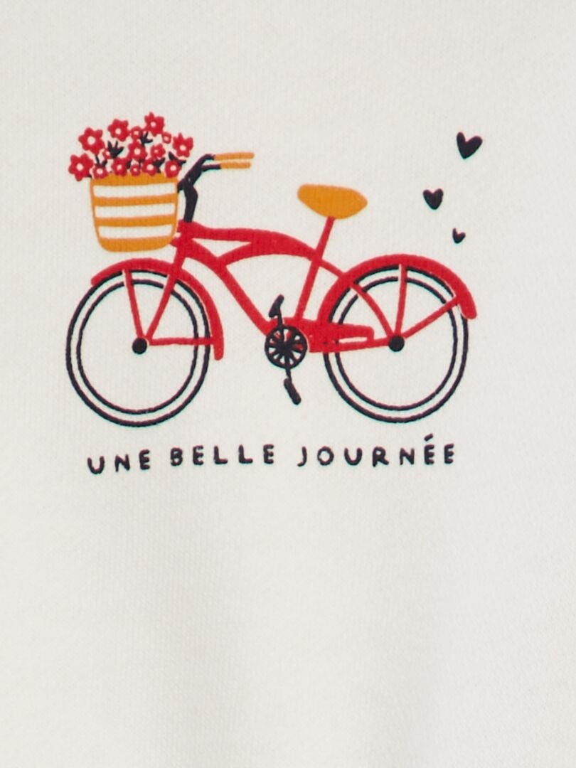 Ruimvallend sweatshirt met print - WIT