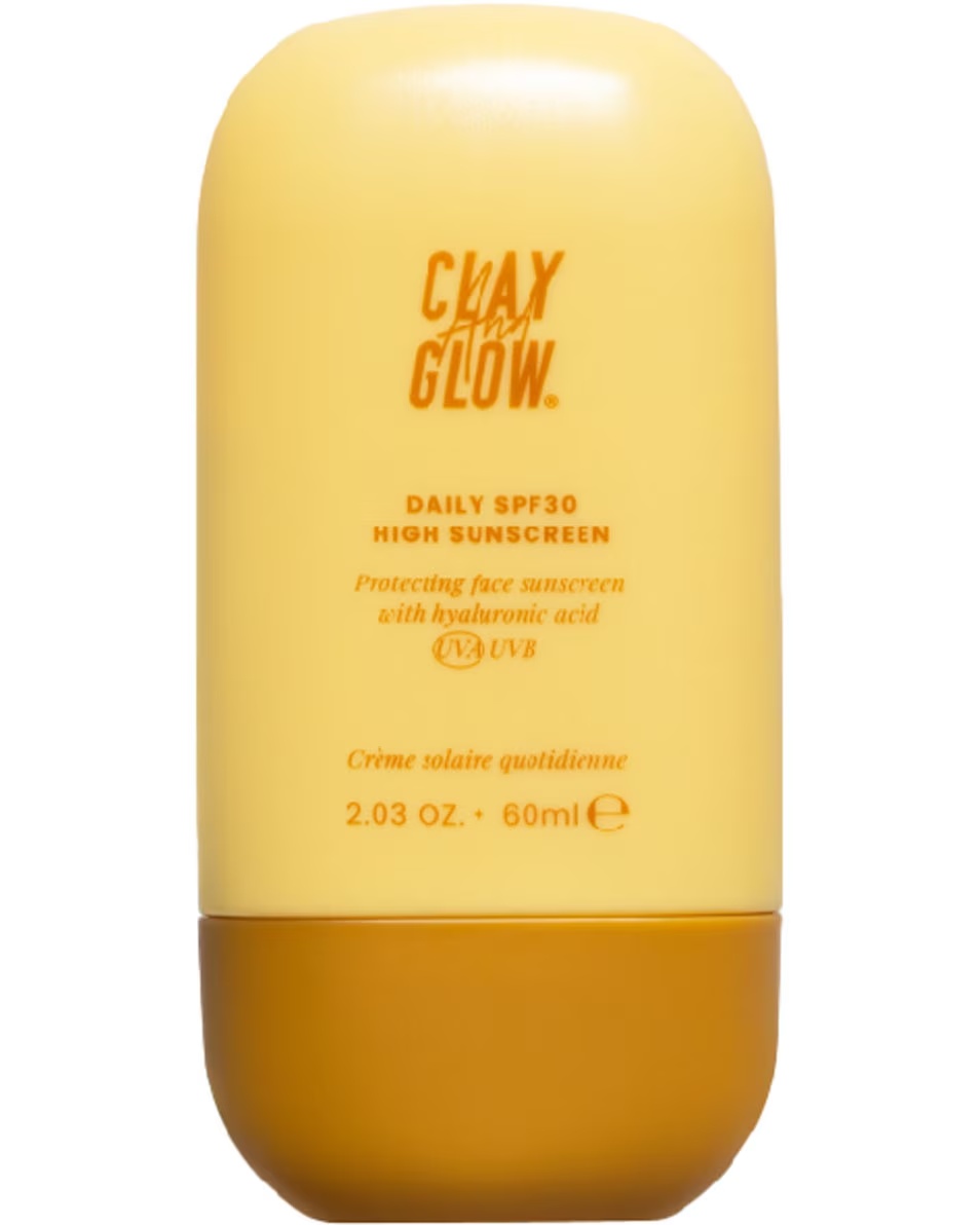 CLAY AND GLOW Protecție solară zilnică cu SPF30, protecție solară ridicată