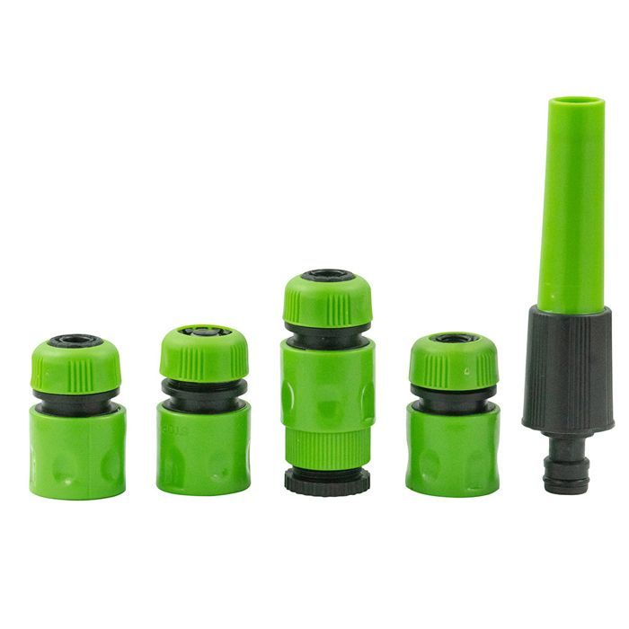 Tubo da giardino da 15 m con avvolgitubo e accessori.