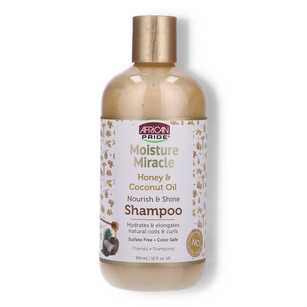 Shampoo African Pride Moisture Miracle com Mel e Óleo de Coco -