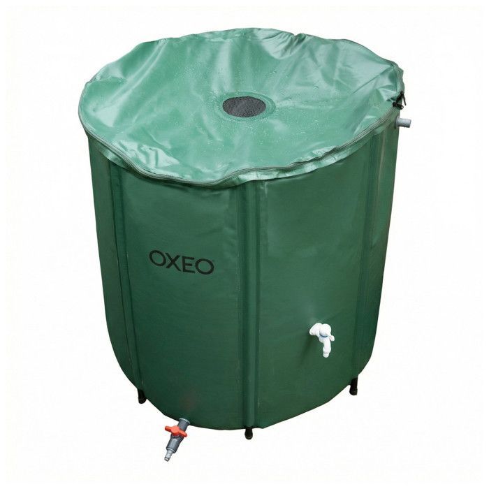 Tanque de recolección de agua de lluvia de 800 litros, tanque flexible de PVC reforzado - Plegable - Con grifo y válvula de alivio - Filtro