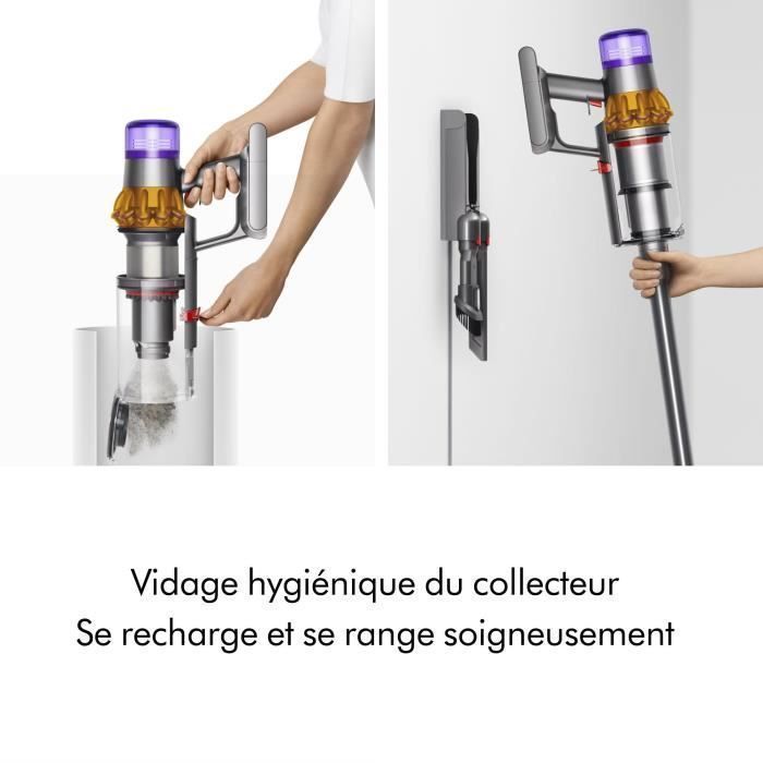 DYSON V15 Detect Absolute - Aspirateur Balai - Puissance 240 AW - Autonomie jusqu'à 60 min - Brosse avec lumière intégrée
