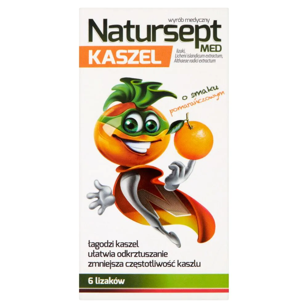 Natursept Lizaki na kaszel o smaku pomarańczowym