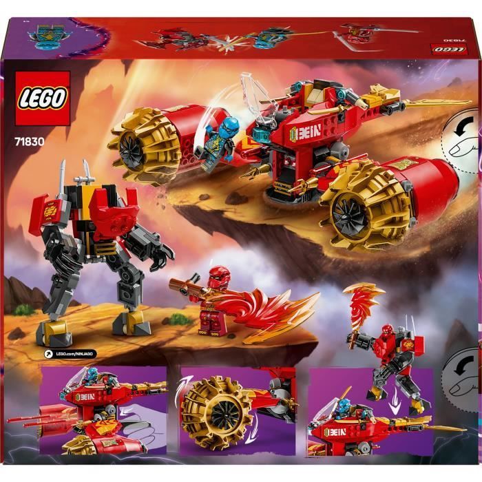 LEGO NINJAGO 71830 La moto tempête du robot de Kai - Jouet de construction pour garçon